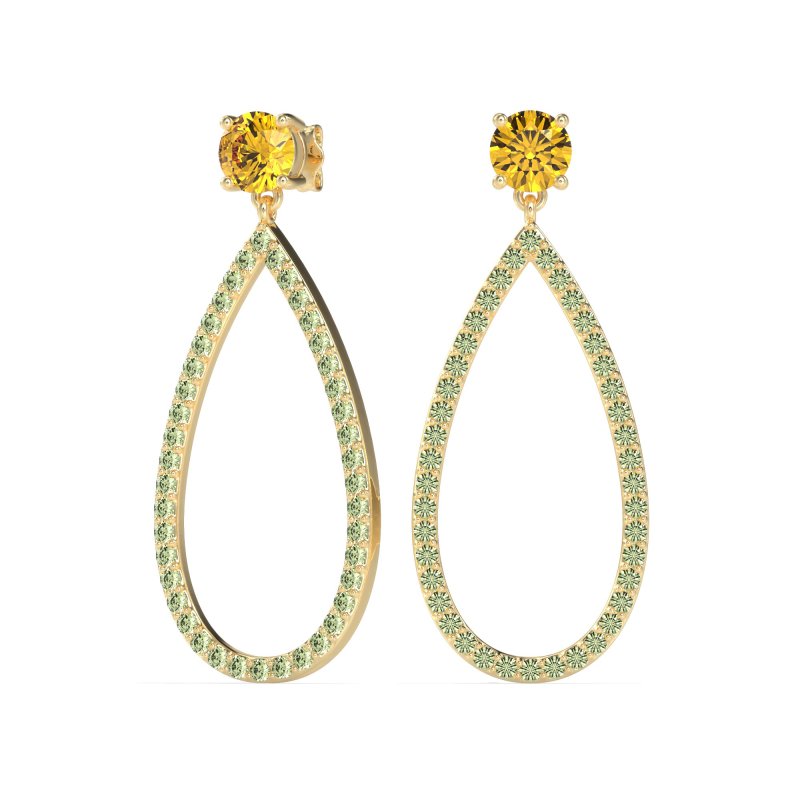 Pave Open Tear-Drop Earrings