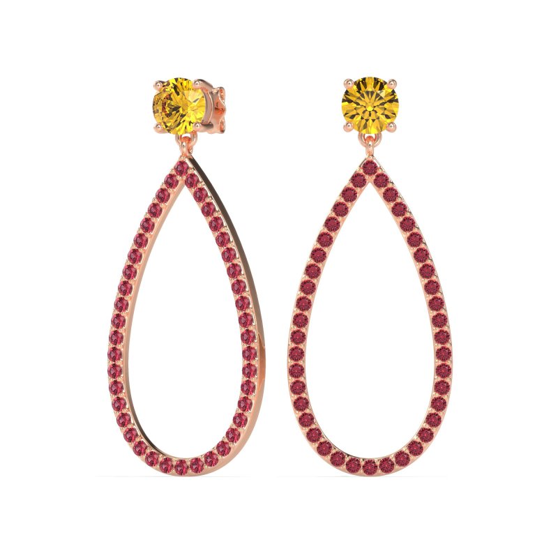 Pave Open Tear-Drop Earrings