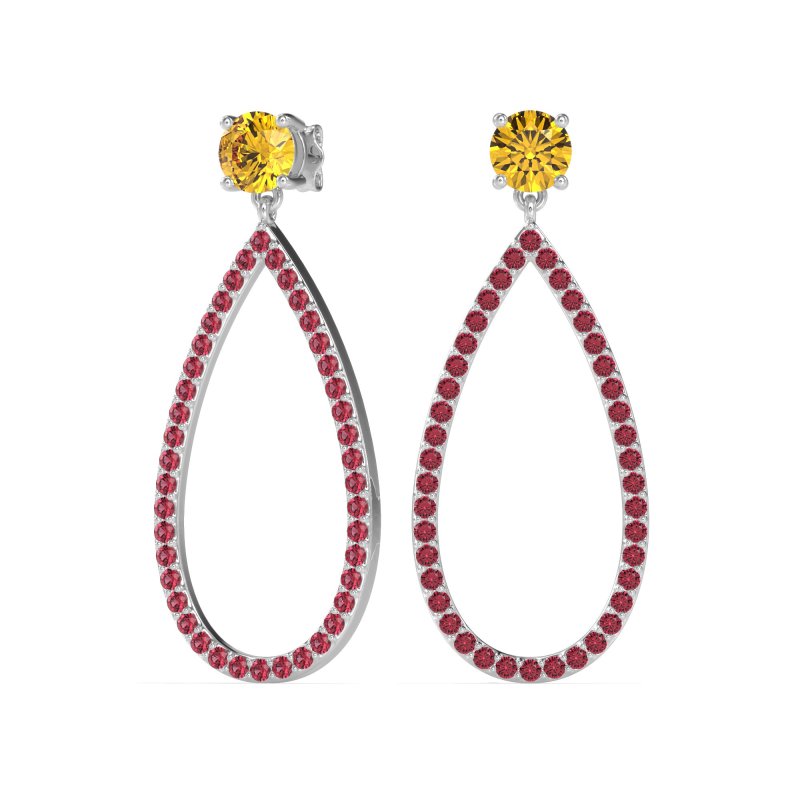 Pave Open Tear-Drop Earrings