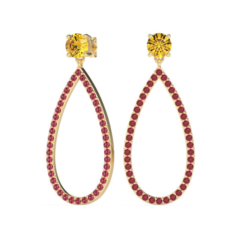 Pave Open Tear-Drop Earrings