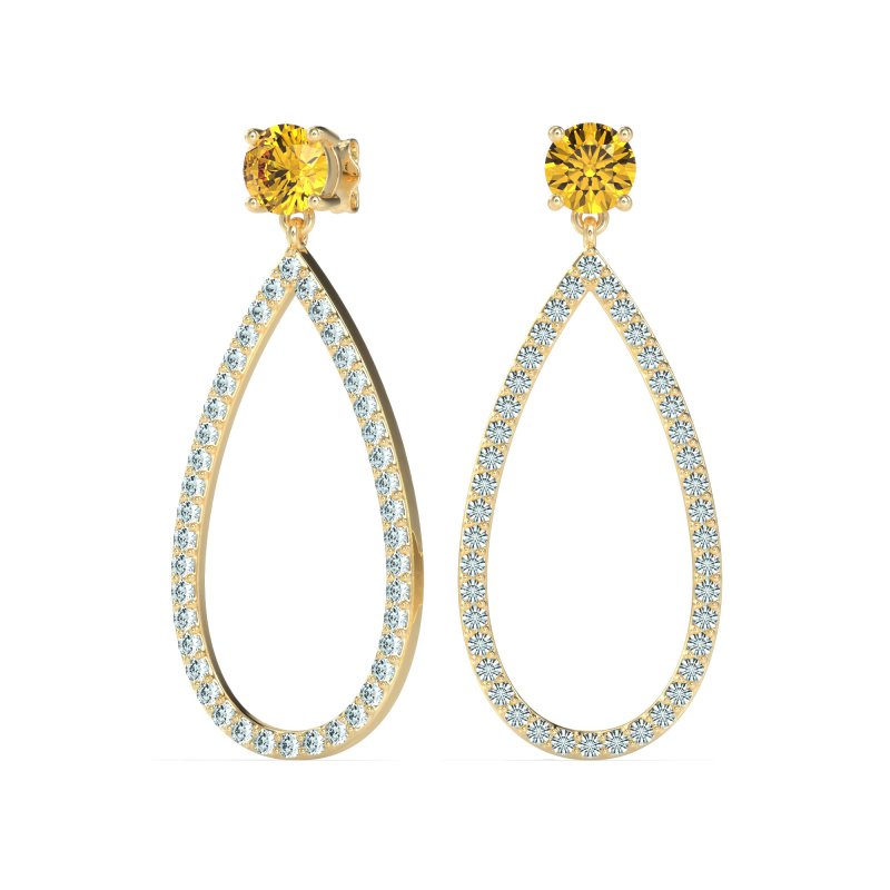 Pave Open Tear-Drop Earrings