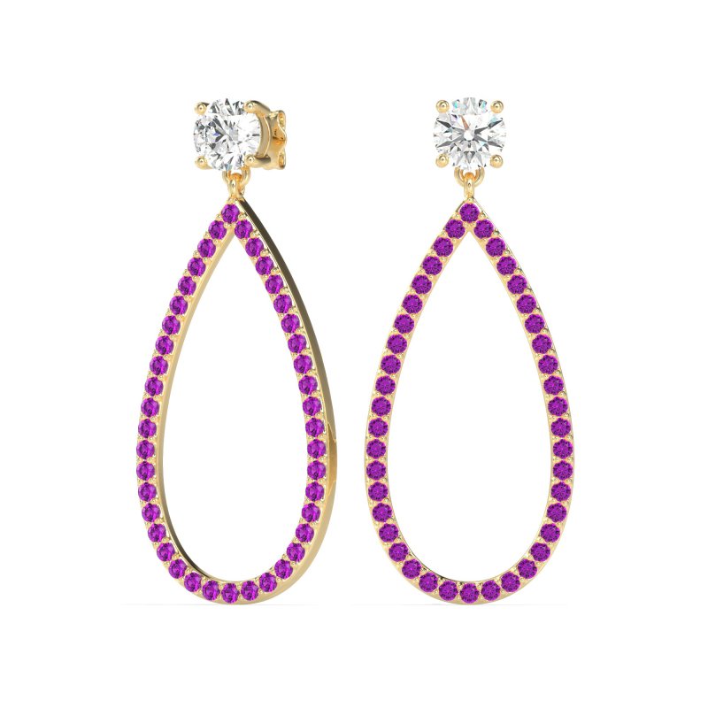 Pave Open Tear-Drop Earrings