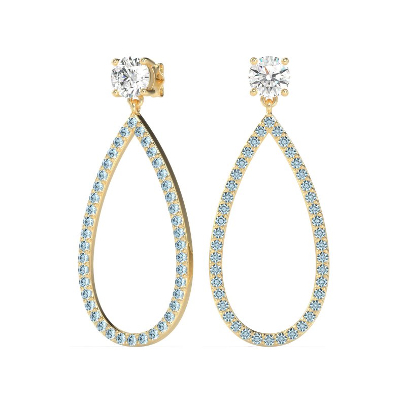 Pave Open Tear-Drop Earrings