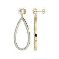 Pave Open Tear-Drop Earrings