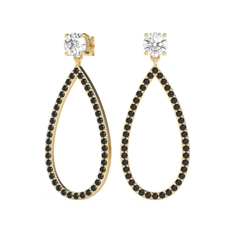 Pave Open Tear-Drop Earrings