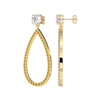 Pave Open Tear-Drop Earrings