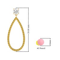 Pave Open Tear-Drop Earrings