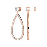 Pave Open Tear-Drop Earrings