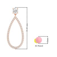 Pave Open Tear-Drop Earrings