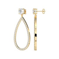 Pave Open Tear-Drop Earrings