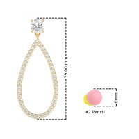 Pave Open Tear-Drop Earrings