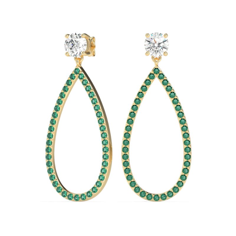 Pave Open Tear-Drop Earrings