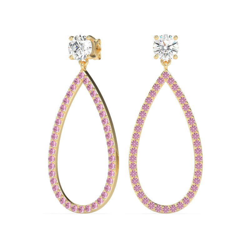 Pave Open Tear-Drop Earrings