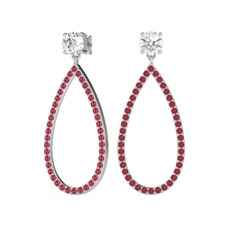 Pave Open Tear-Drop Earrings