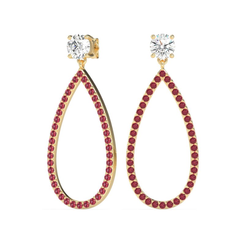 Pave Open Tear-Drop Earrings