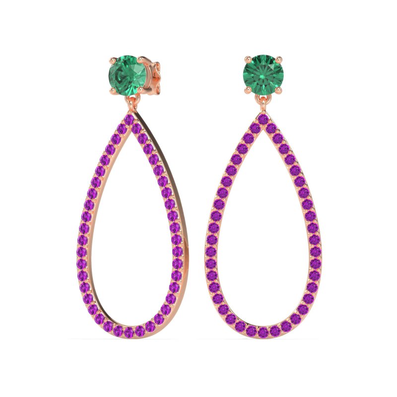 Pave Open Tear-Drop Earrings