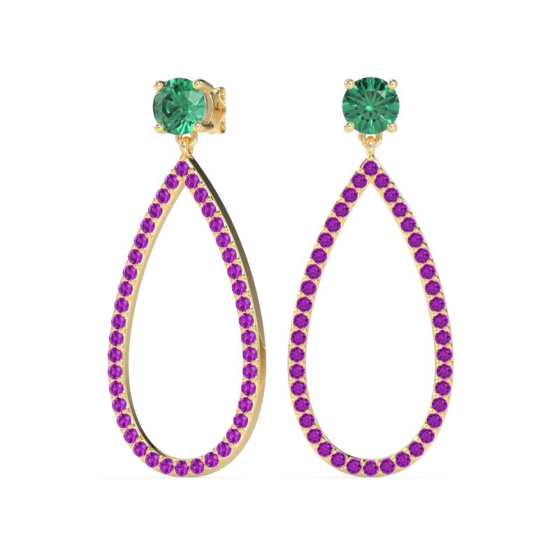 Pave Open Tear-Drop Earrings