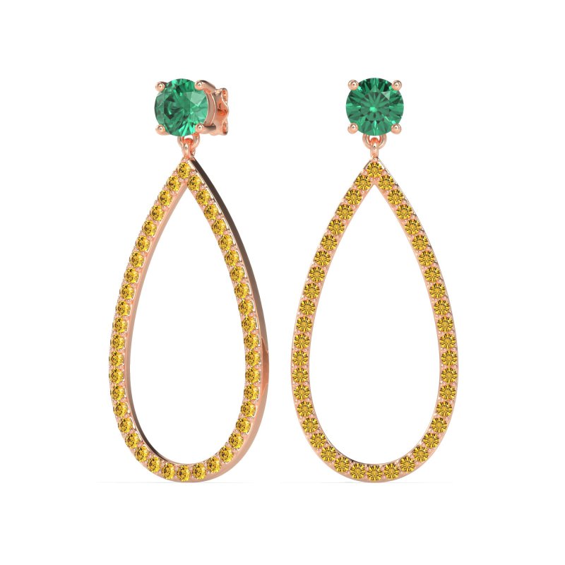 Pave Open Tear-Drop Earrings