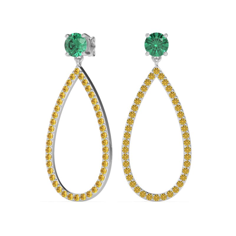 Pave Open Tear-Drop Earrings
