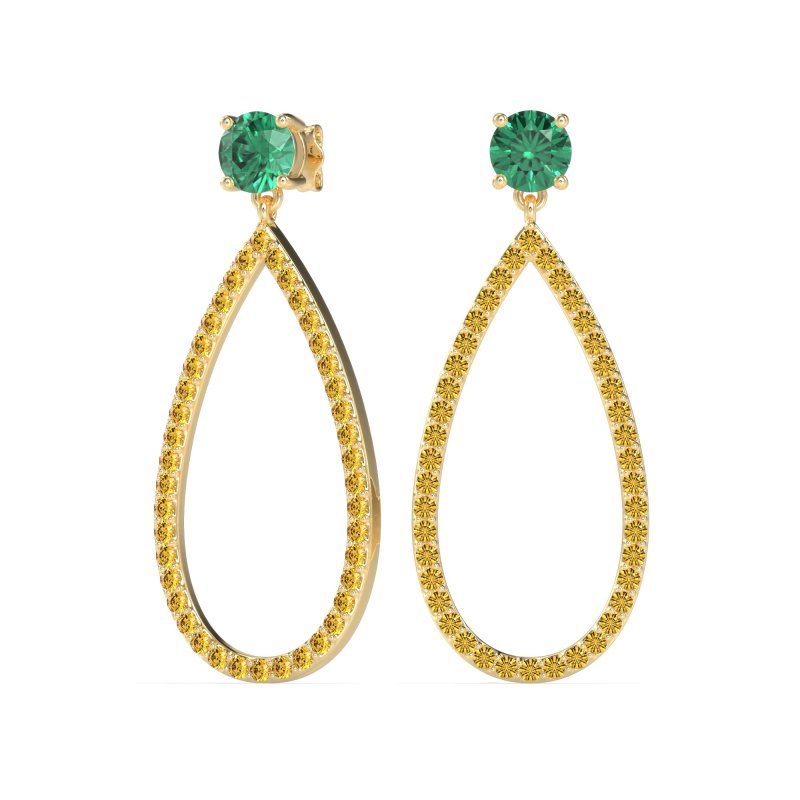 Pave Open Tear-Drop Earrings