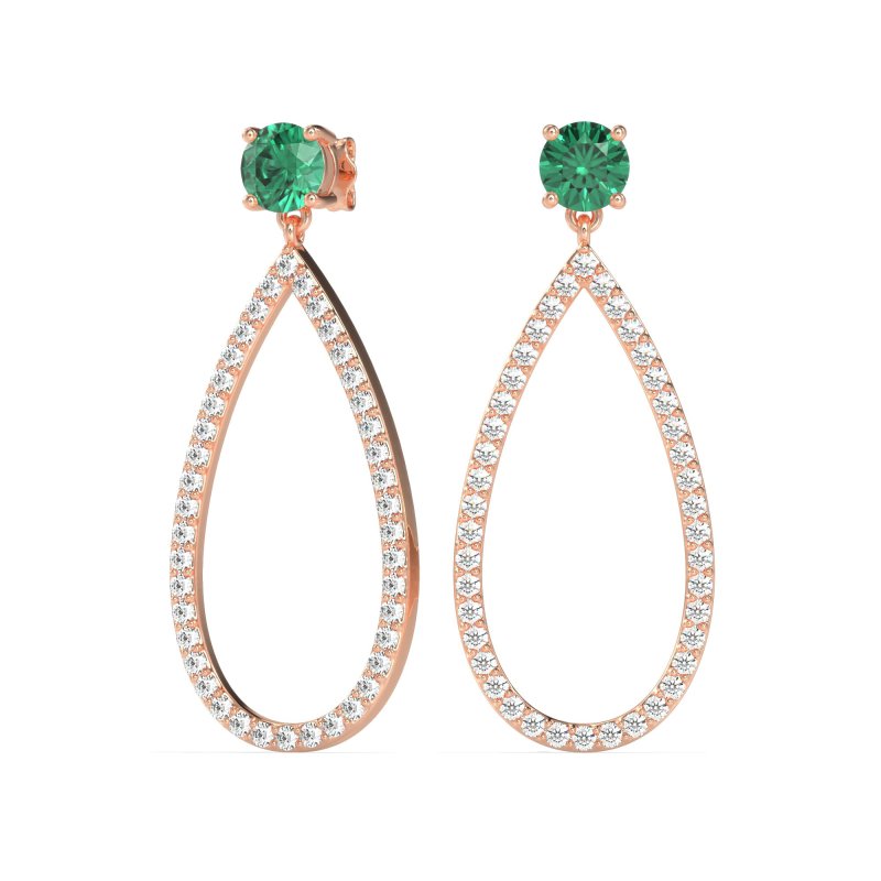 Pave Open Tear-Drop Earrings