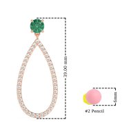 Pave Open Tear-Drop Earrings