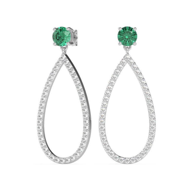 Pave Open Tear-Drop Earrings