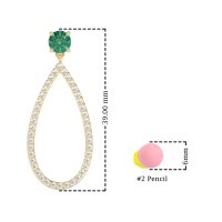 Pave Open Tear-Drop Earrings