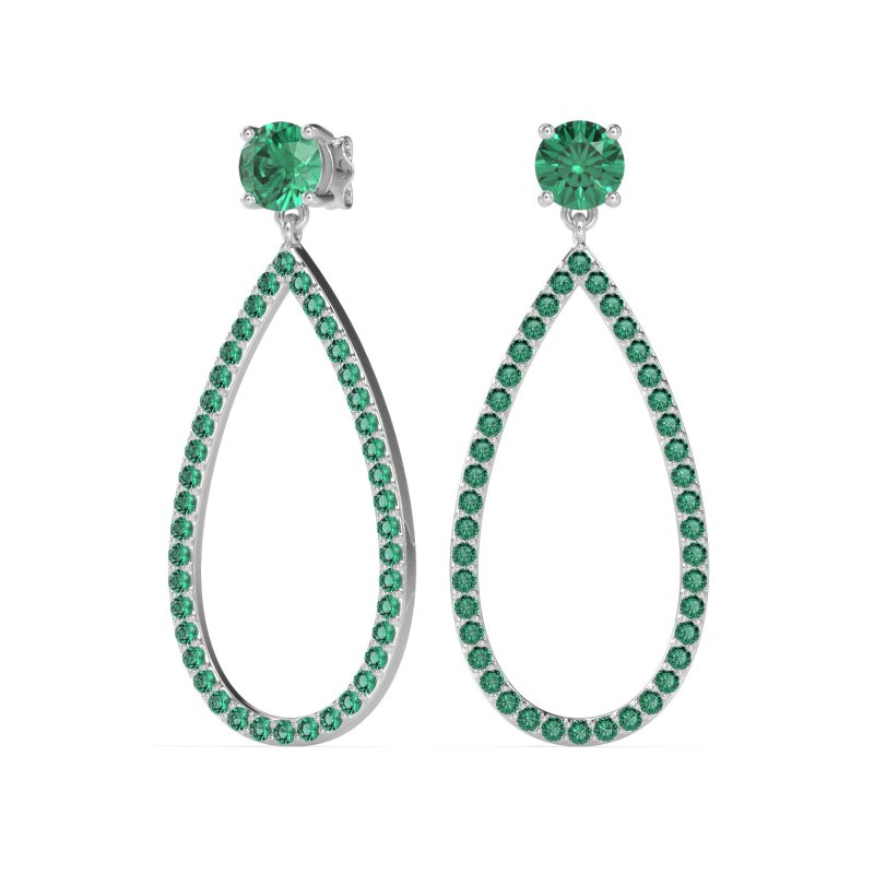 Pave Open Tear-Drop Earrings