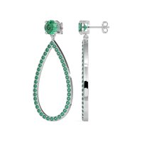 Pave Open Tear-Drop Earrings