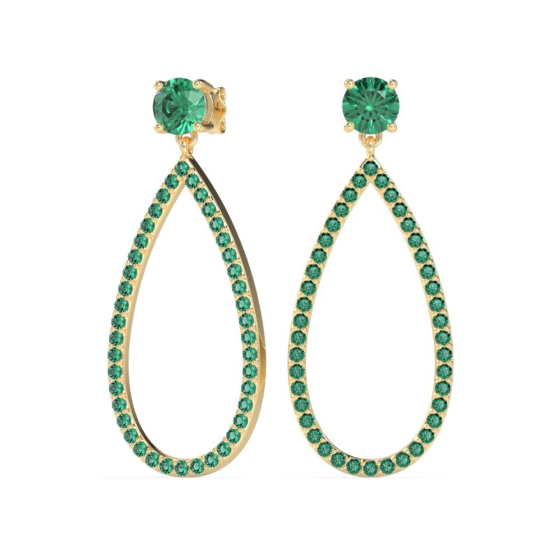 Pave Open Tear-Drop Earrings
