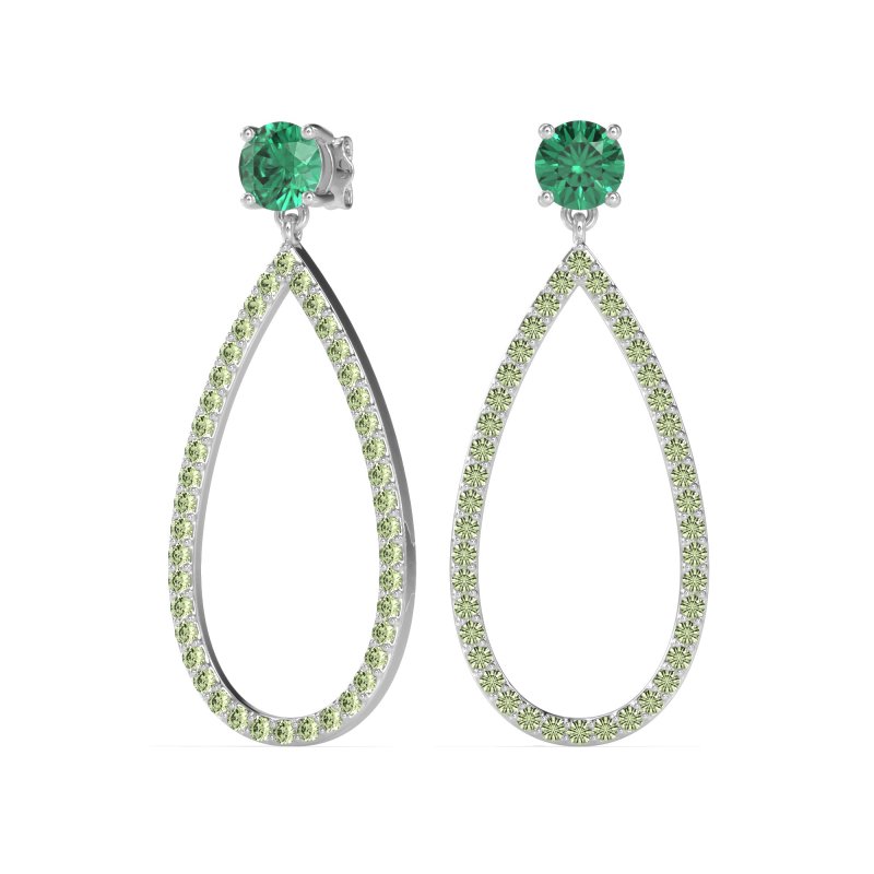 Pave Open Tear-Drop Earrings
