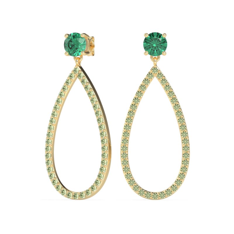 Pave Open Tear-Drop Earrings
