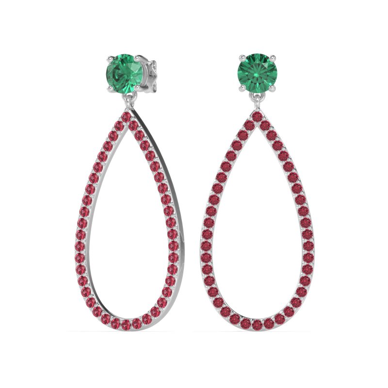 Pave Open Tear-Drop Earrings