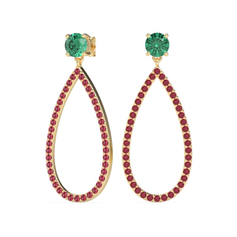 Pave Open Tear-Drop Earrings