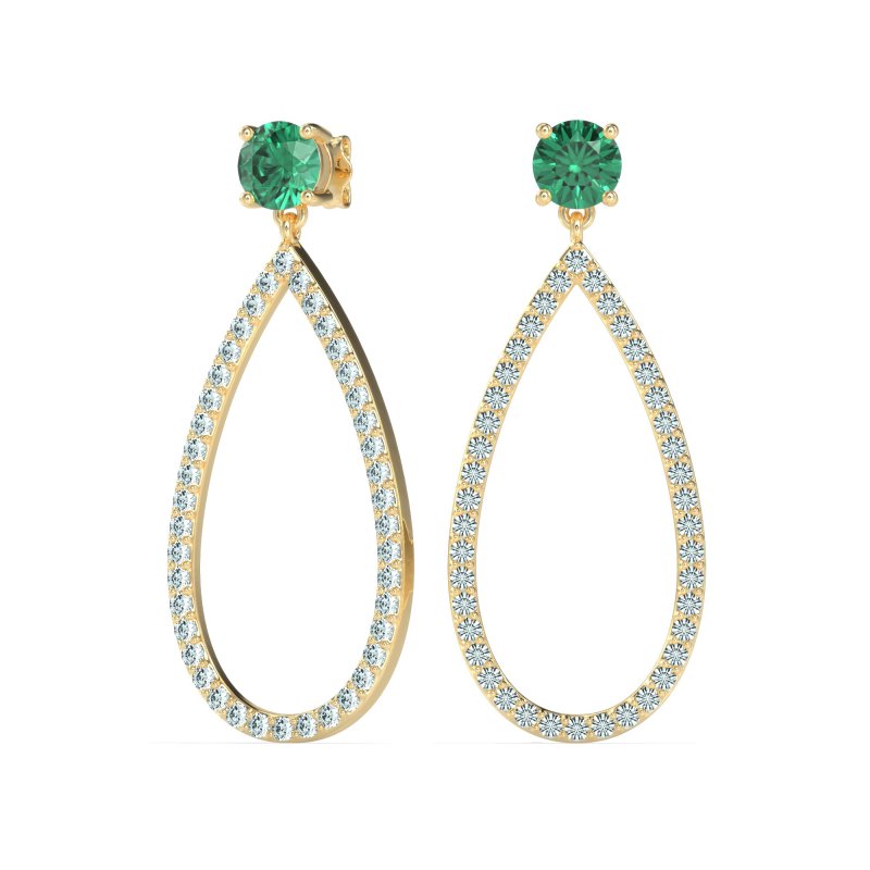 Pave Open Tear-Drop Earrings
