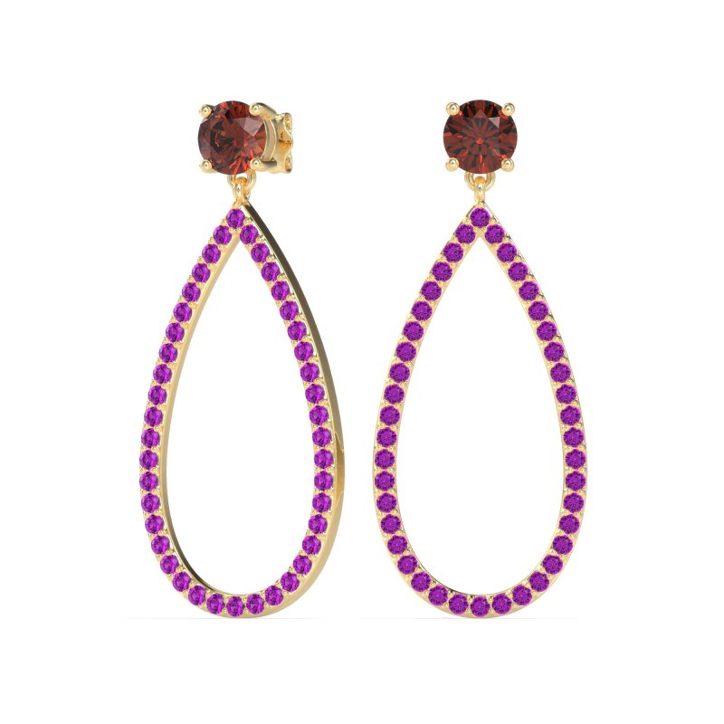Pave Open Tear-Drop Earrings