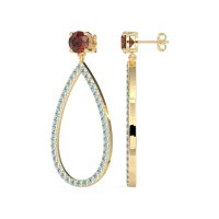 Pave Open Tear-Drop Earrings