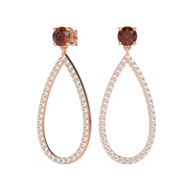 Pave Open Tear-Drop Earrings