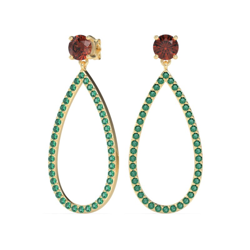 Pave Open Tear-Drop Earrings