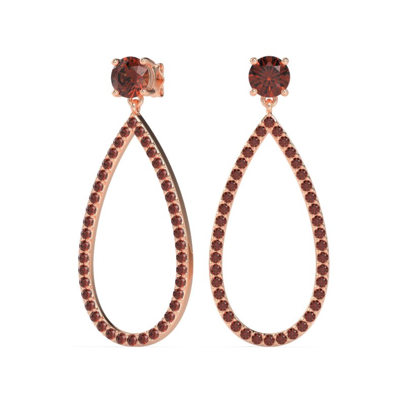 Pave Open Tear-Drop Earrings