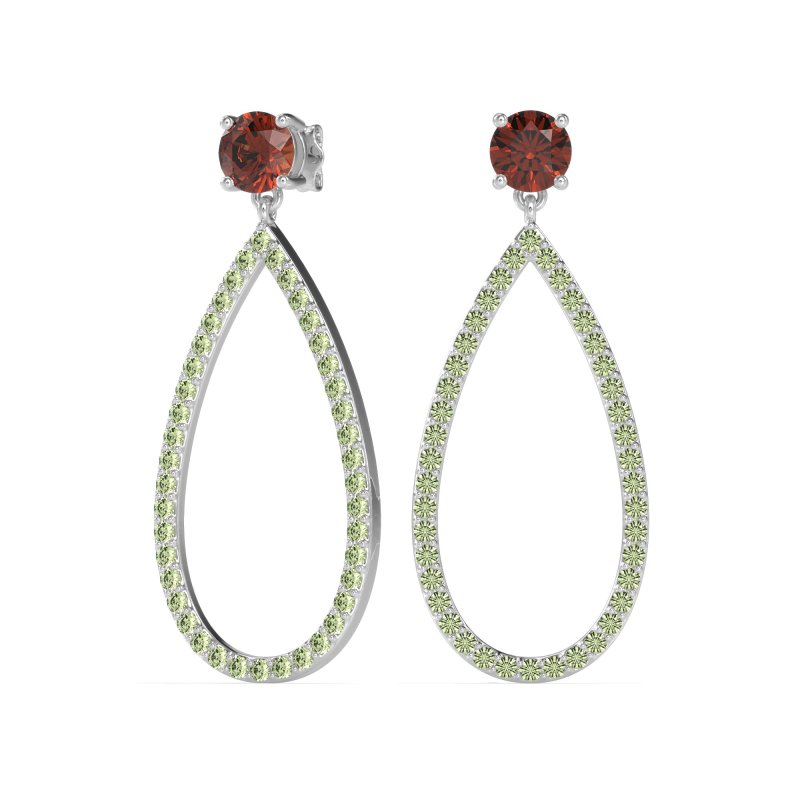 Pave Open Tear-Drop Earrings