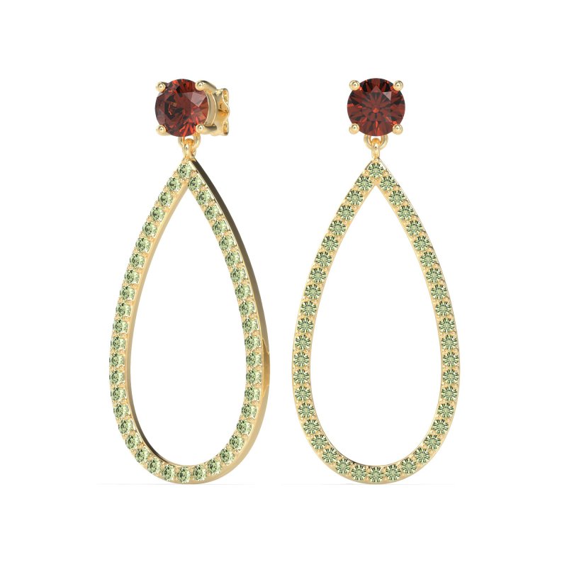 Pave Open Tear-Drop Earrings