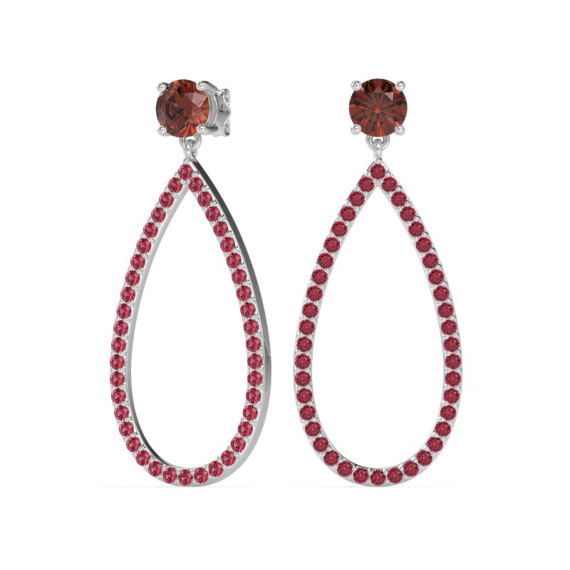 Pave Open Tear-Drop Earrings
