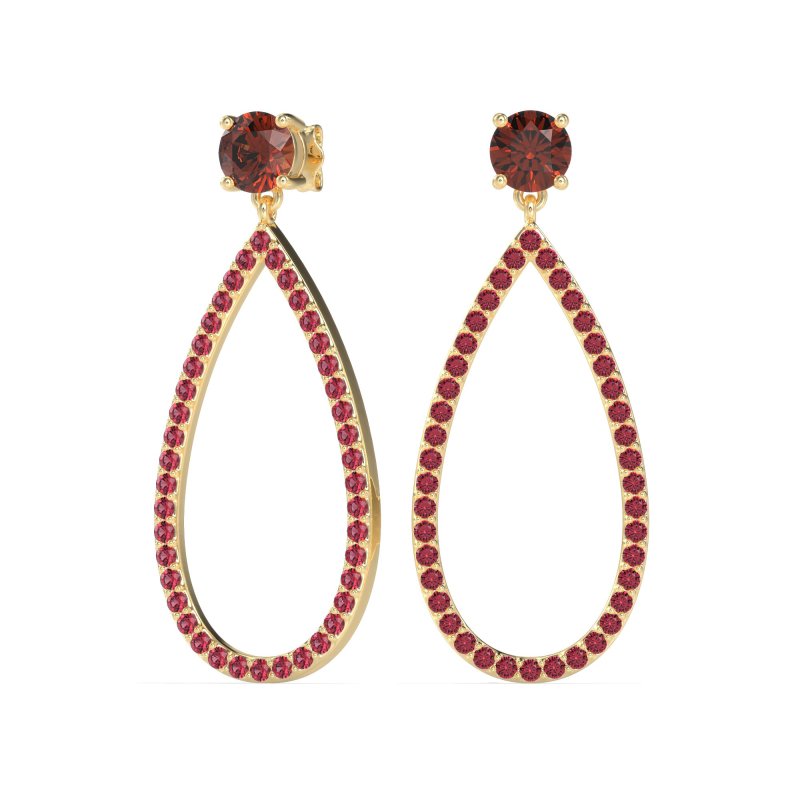 Pave Open Tear-Drop Earrings