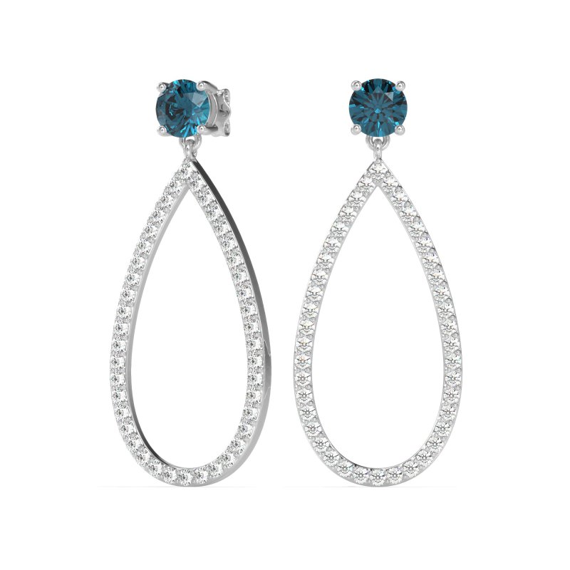 Pave Open Tear-Drop Earrings