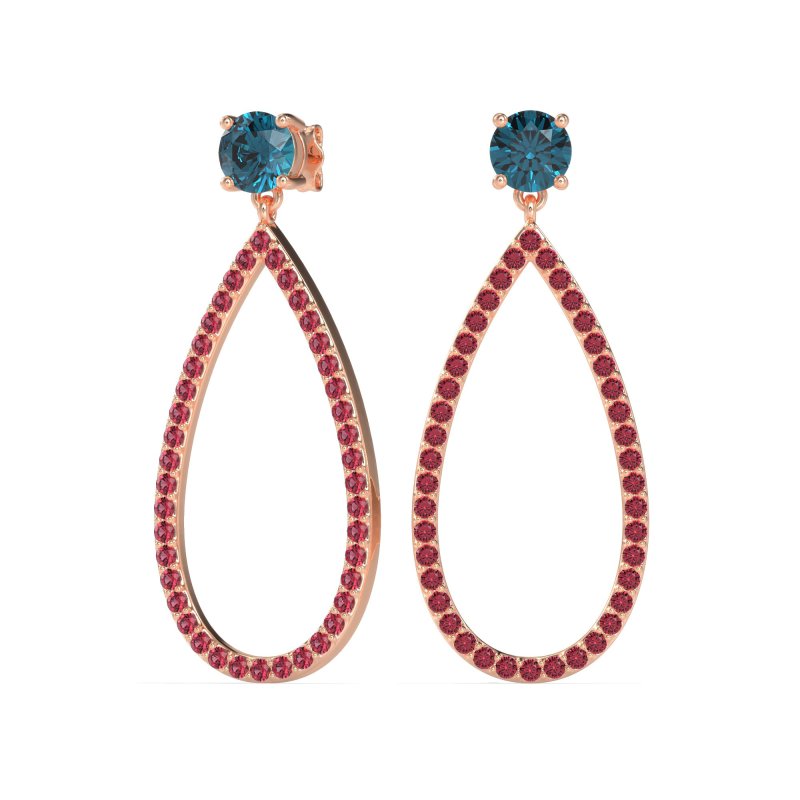 Pave Open Tear-Drop Earrings