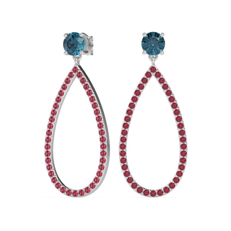 Pave Open Tear-Drop Earrings
