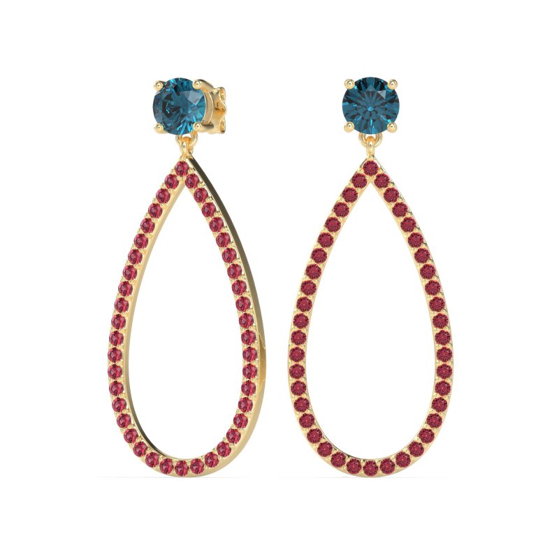Pave Open Tear-Drop Earrings