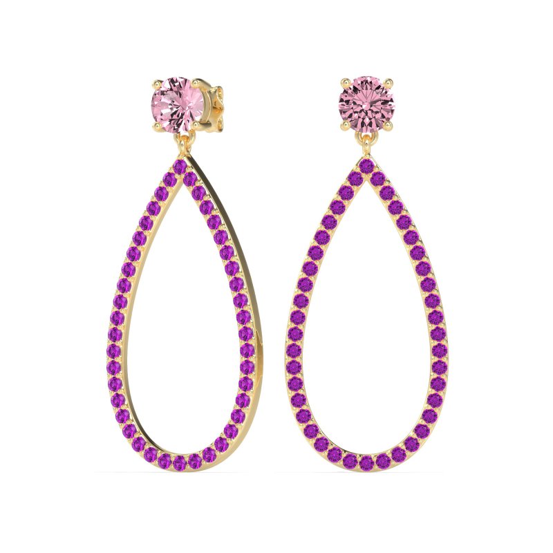 Pave Open Tear-Drop Earrings
